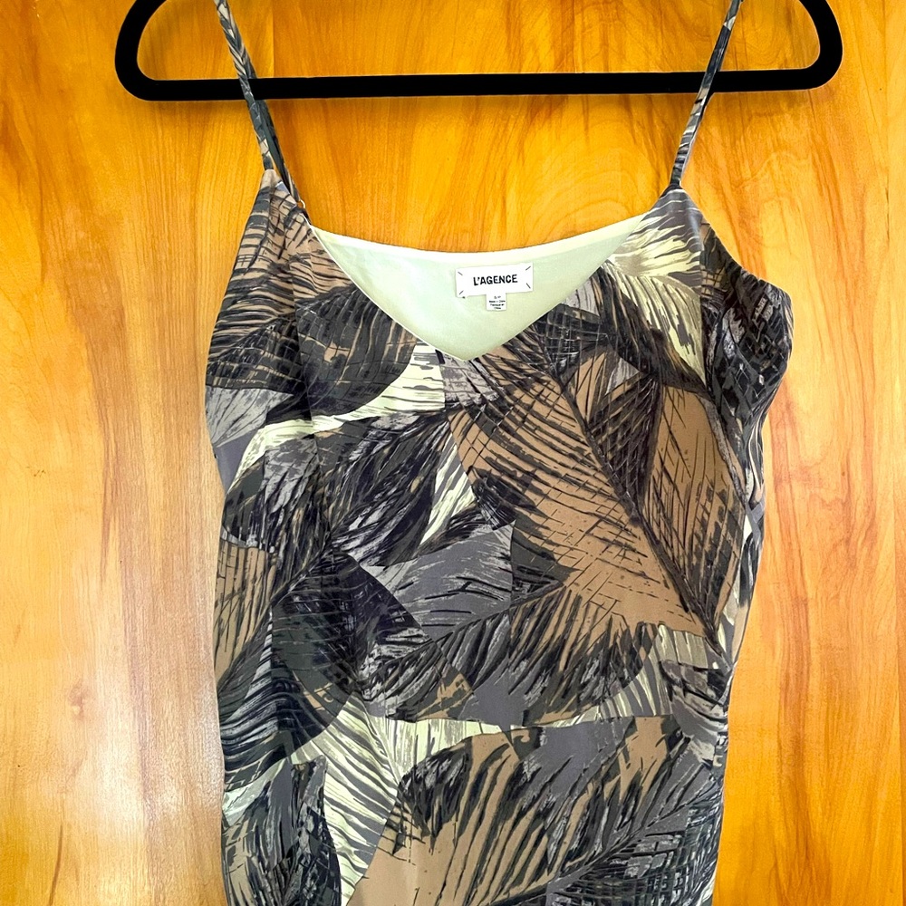 L’Agence Silk Palm print tank